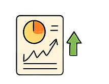 View report illustration showing portfolio analysis dashboard